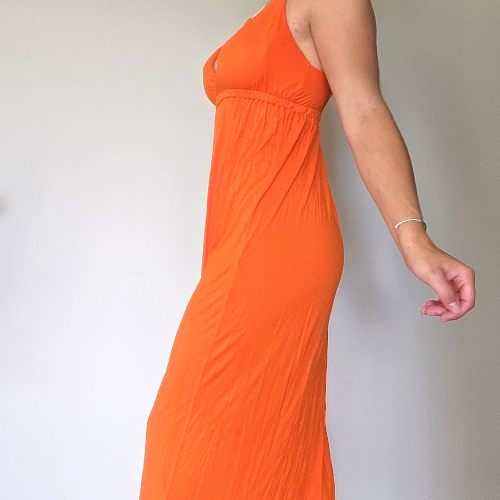 Orange Halter Maxi Dress - Picture 4 of 4